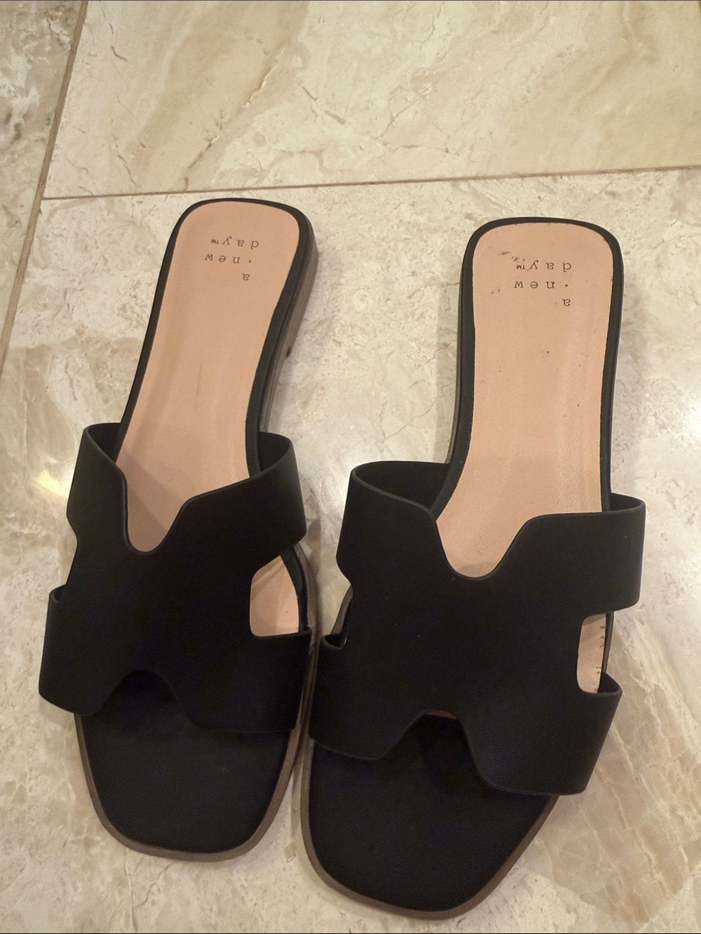 Black Slide Sandals for Women